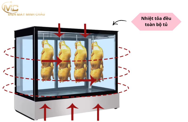 tủ trưng bày gà vịt