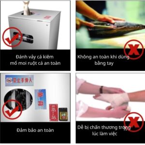 so sánh máy đánh vảy cá và mổ cá với dùng tay