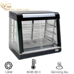TỦ TRƯNG BÀY GIỮ NÓNG THỰC PHẨM KÍNH VUÔNG KÍCH THƯỚC 90