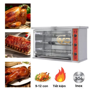Lò quay gà vịt 3 thanh dùng điện