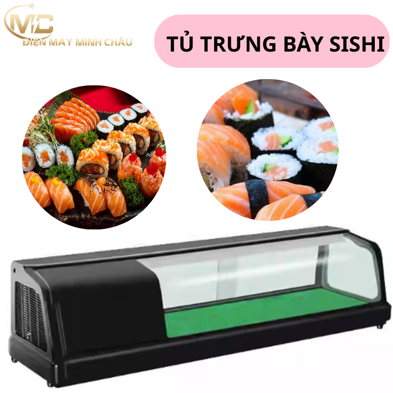 1 Tủ trưng bày sushi kính cong