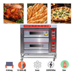 Lò Nướng Bánh 2 Tầng 4 Khay Dùng Gas ChuBao