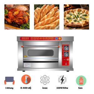 Lò Nướng Bánh 1 Tầng 1 Khay Dùng Gas ChuBao
