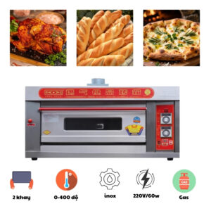 Lò Nướng Bánh 1 Tầng 2 Khay Dùng Gas ChuBao
