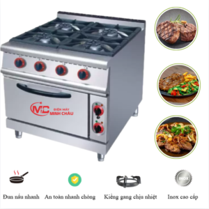 Bếp Âu Gas 4 Họng Có Lò Nướng