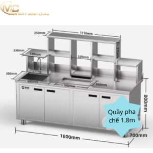 Quầy pha chế inox 1.8m