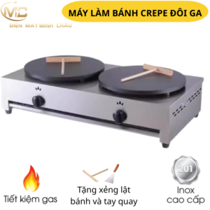 Máy Làm Bánh Crepe Đôi Dùng Ga