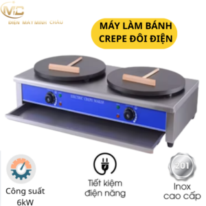 Máy Làm Bánh Crepe Đôi Dùng Điện