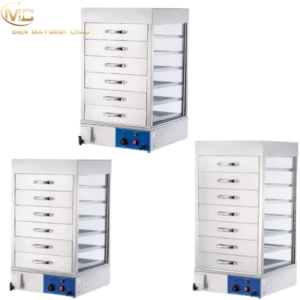 Tủ hấp bánh bao trưng bày có ngăn kéo